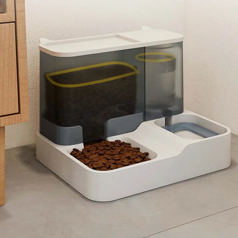 Large Capacity Automatic Cat Food Dispenser Drinking Water Bowl Pet Supplies Wet and Dry Separation Dog Food Container