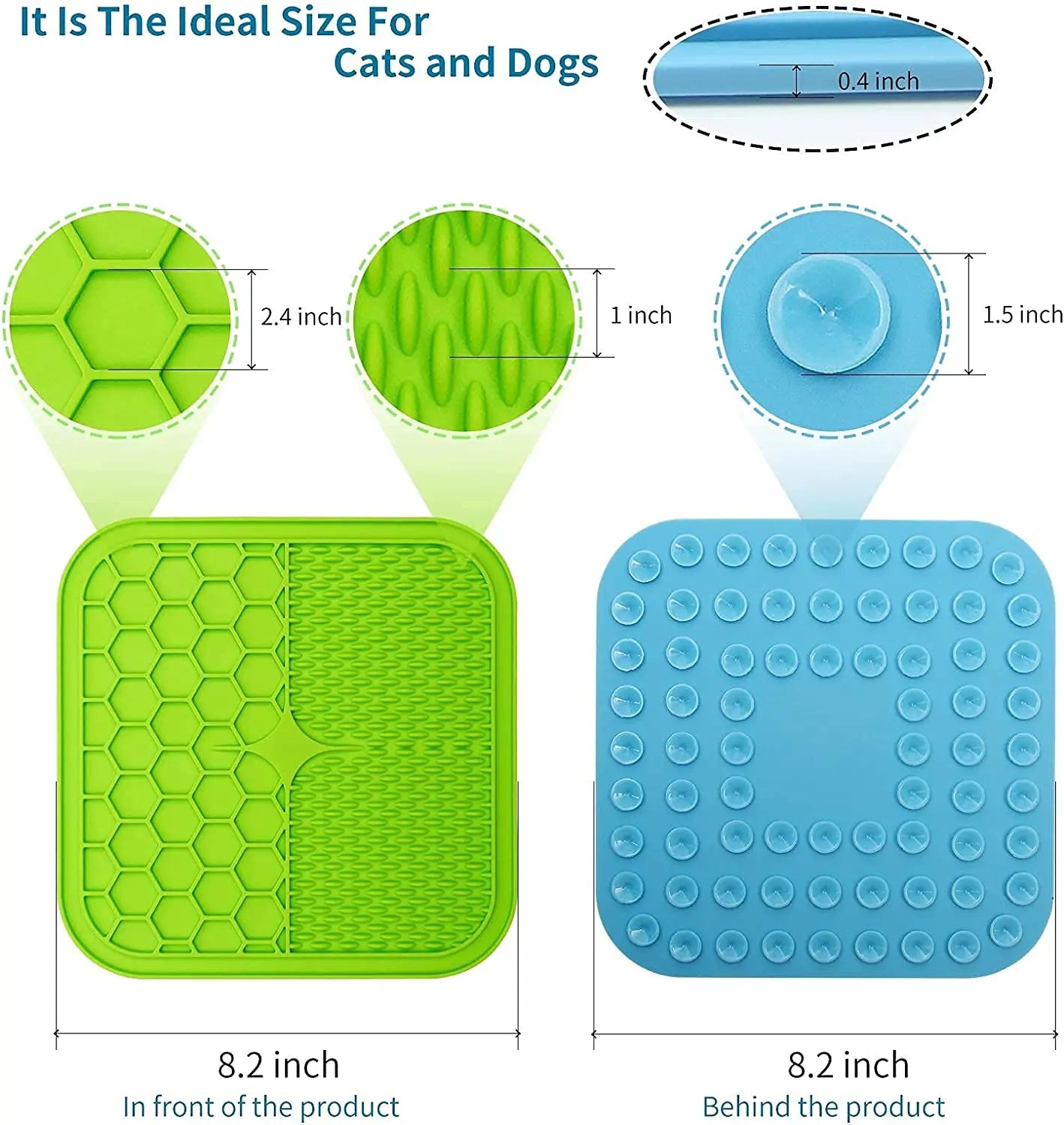 Poursweet Dog Lick Mat with Suction Cups Slow Feeders Licking Pet Anxiety Relief Cat Training for Food, Yogurt, Peanut Butter