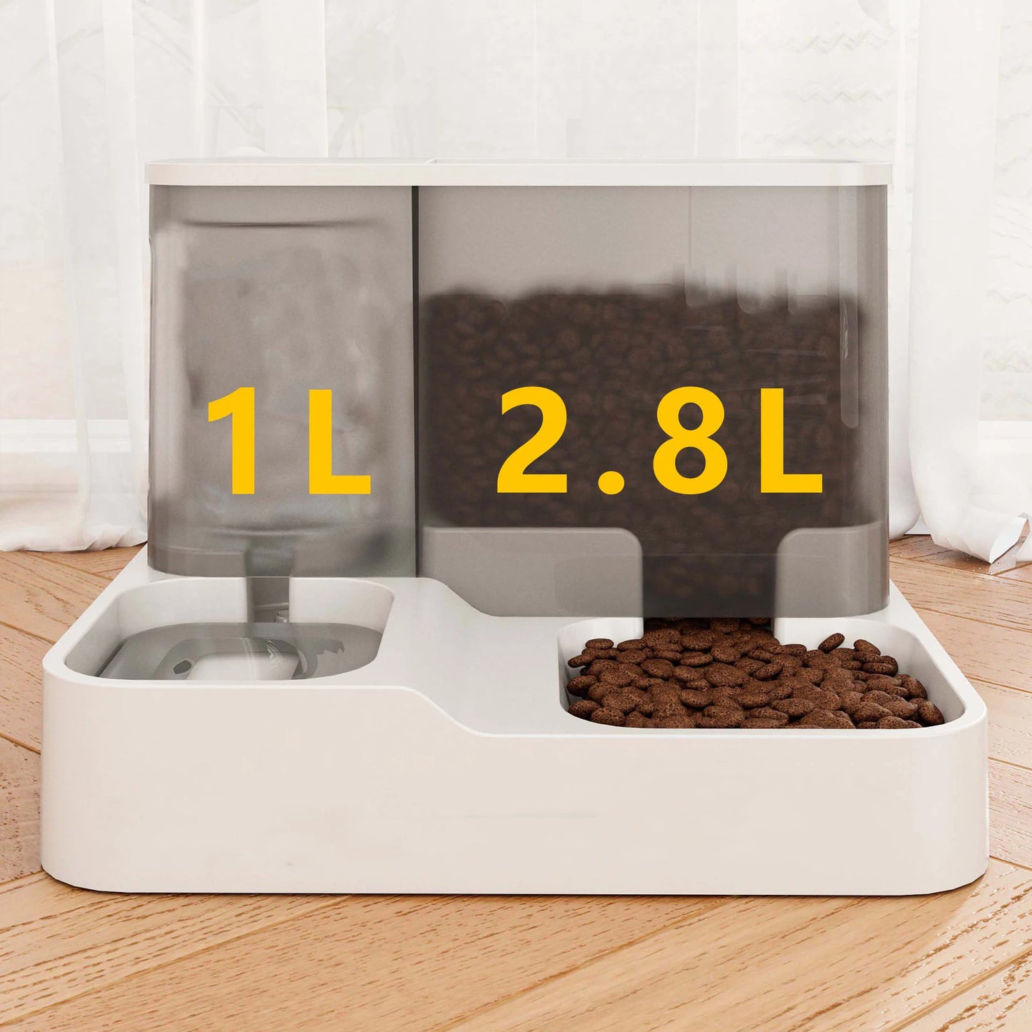 Large Capacity Automatic Cat Food Dispenser Drinking Water Bowl Pet Supplies Wet and Dry Separation Dog Food Container