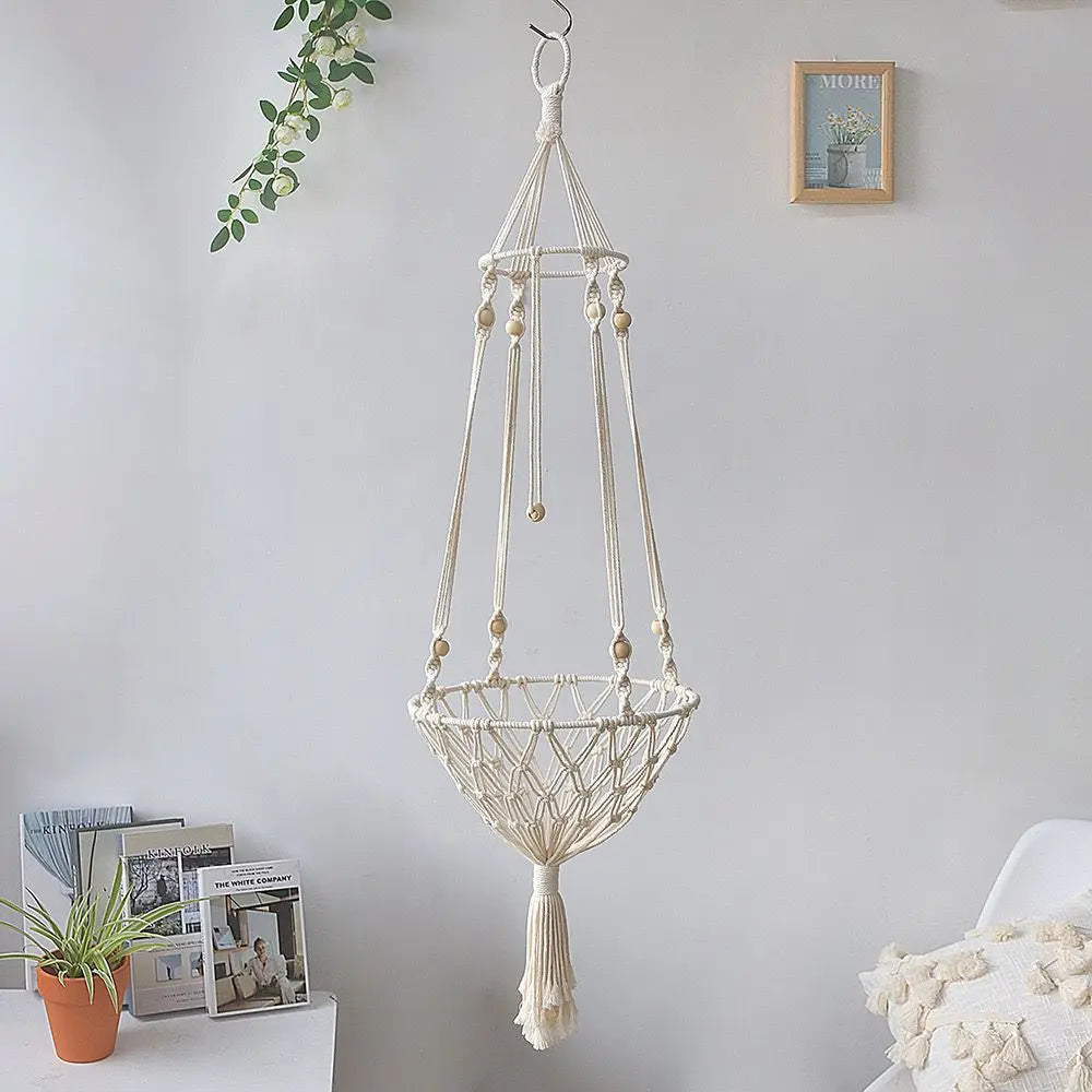 Large Macrame Cat Hammock Macrame Hanging Swing Cat Dog Bed Basket Home Pet Cat Accessories Dog Cat's House Puppy Bed Gift