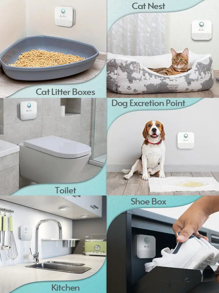 DownyPaws 4000mAh Smart Cat Odor Purifier For Cat Litter Box Deodorizer Pet Toilet Air Purifier Dog Cat Litter Deodorant