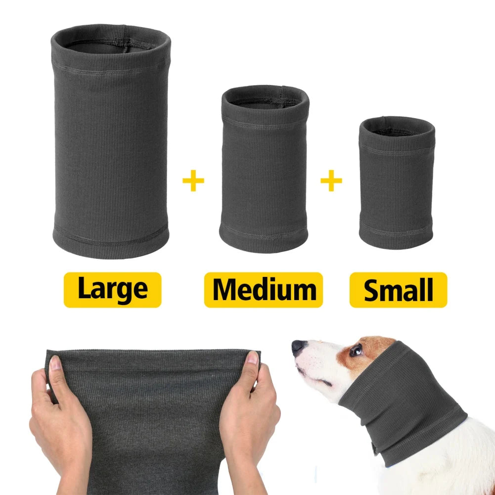 Quiet Ears for Dogs Hoodies Noise Block Ear Protector Recovery Dogs Ear Wrap for Anxiety Relief Calming Grooming Neck Ear Warmer