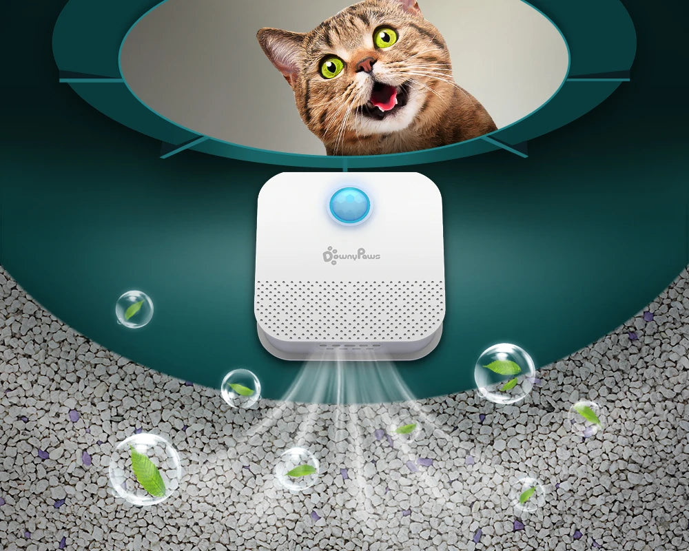 DownyPaws 4000mAh Smart Cat Odor Purifier For Cat Litter Box Deodorizer Pet Toilet Air Purifier Dog Cat Litter Deodorant