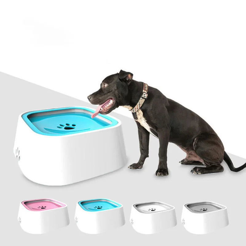 1.5L Dog Drinking Water Bowls Floating Non-Wetting Mouth Cat Slow Anti-Overflow Water Feeding Dispenser Large Capacity