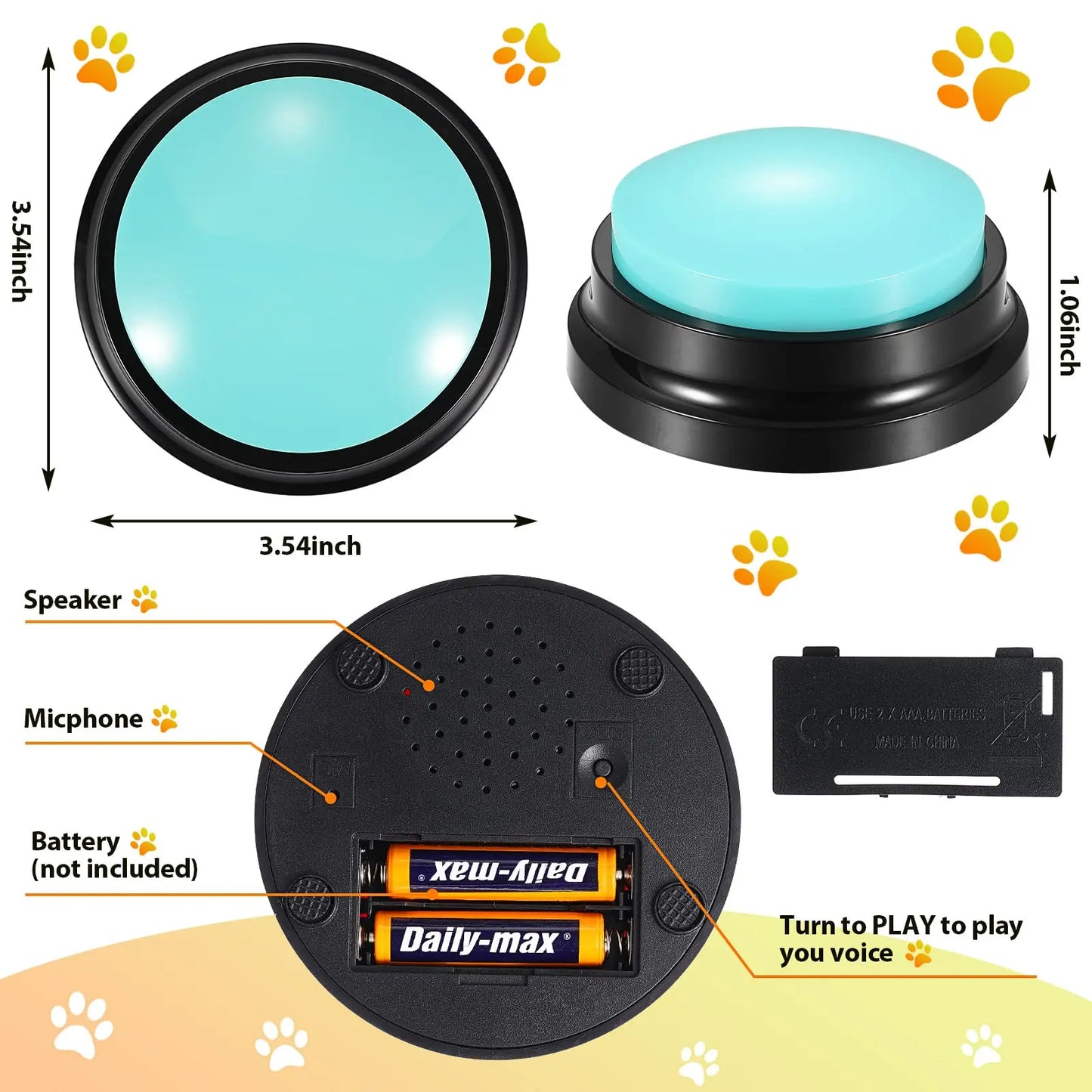 Voice Recording Button Pet Toys Dog Buttons for Communication