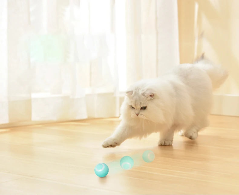 MADDEN Smart Cat Toys Automatic Rolling Ball Electric Cat Toys Interactive Balls for Puppy Dog Kitten Training Toy Pet Supplies