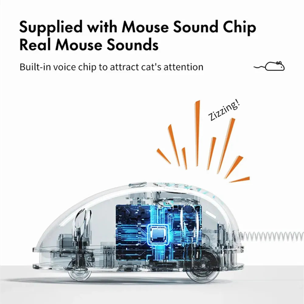 Interactive Cat Toys Electric Intelligent Moving Mouse Automatic Tail Shaking Squeak Mouse USB Charging Plush Cats Teasing Toy