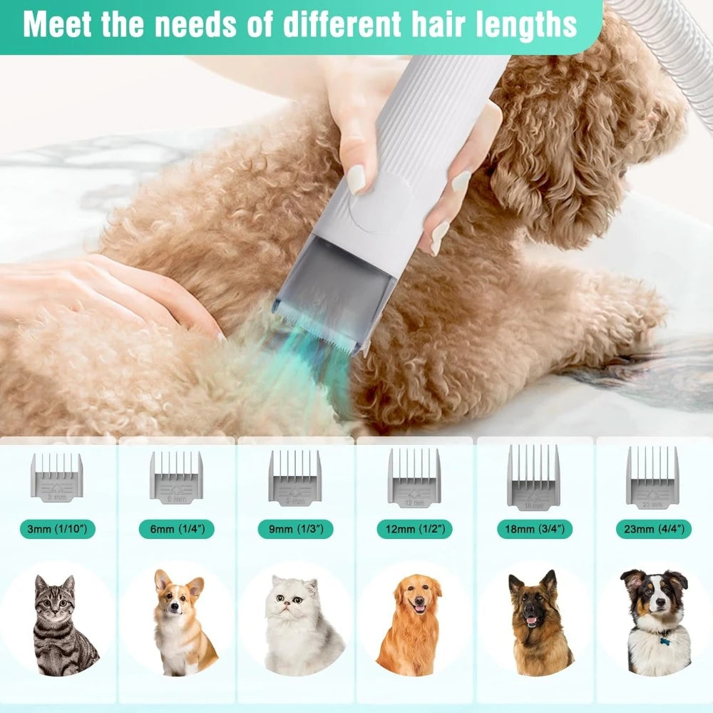 Dog Grooming Kit,Pet Hair Vacuum,Dog Grooming & Low Noise Hair Vacuum,Professional Clippers Nail Trimmer Grinder