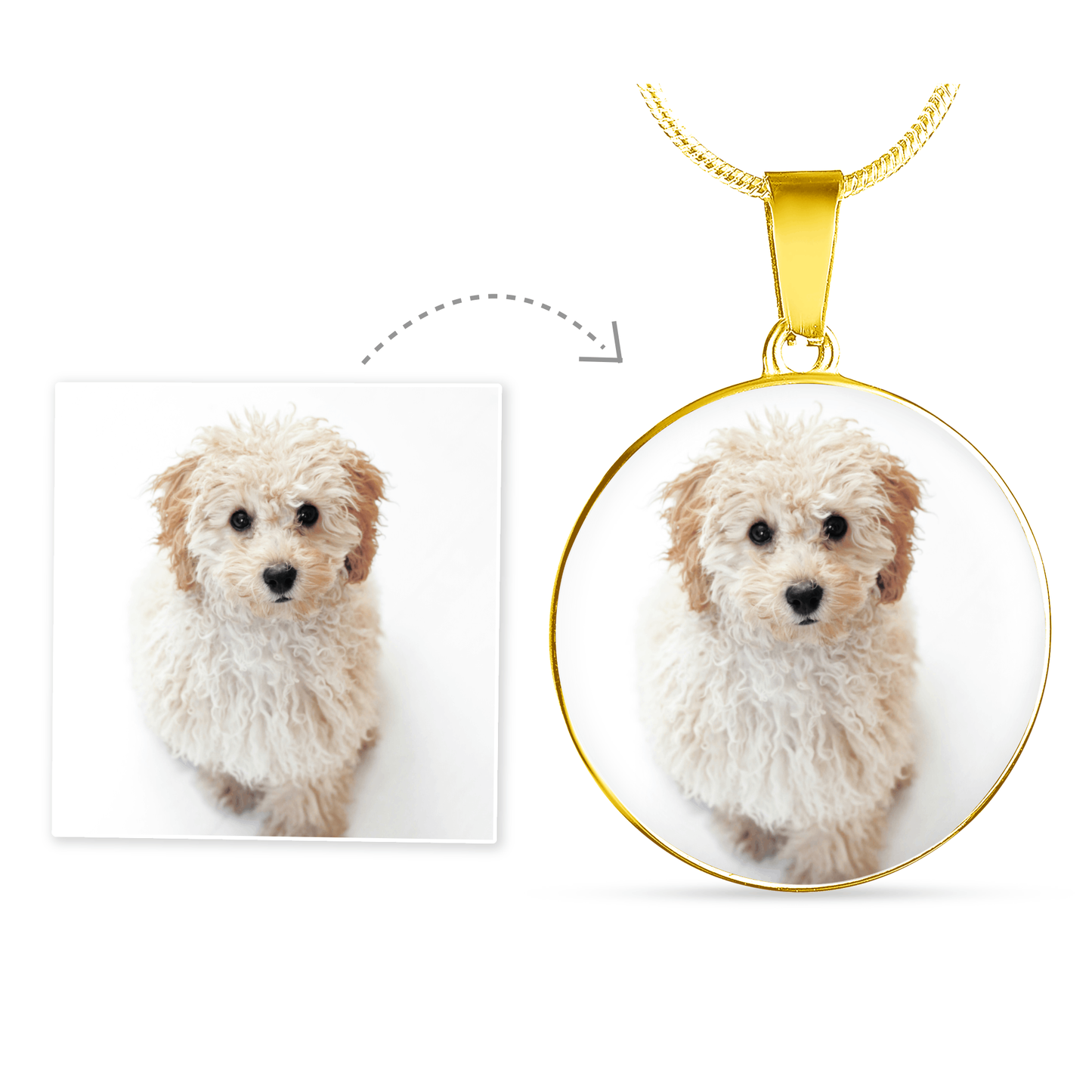 Personalized Photo & Message Circle Pendant