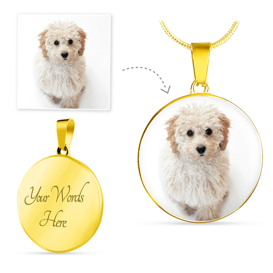 Personalized Photo & Message Circle Pendant