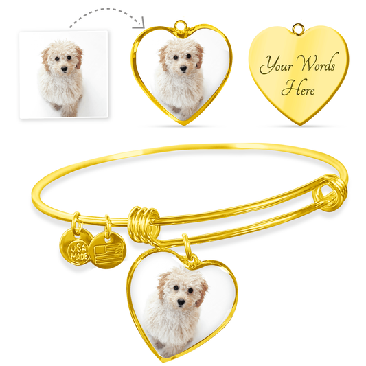 Personalized Photo & Message Heart Bangle