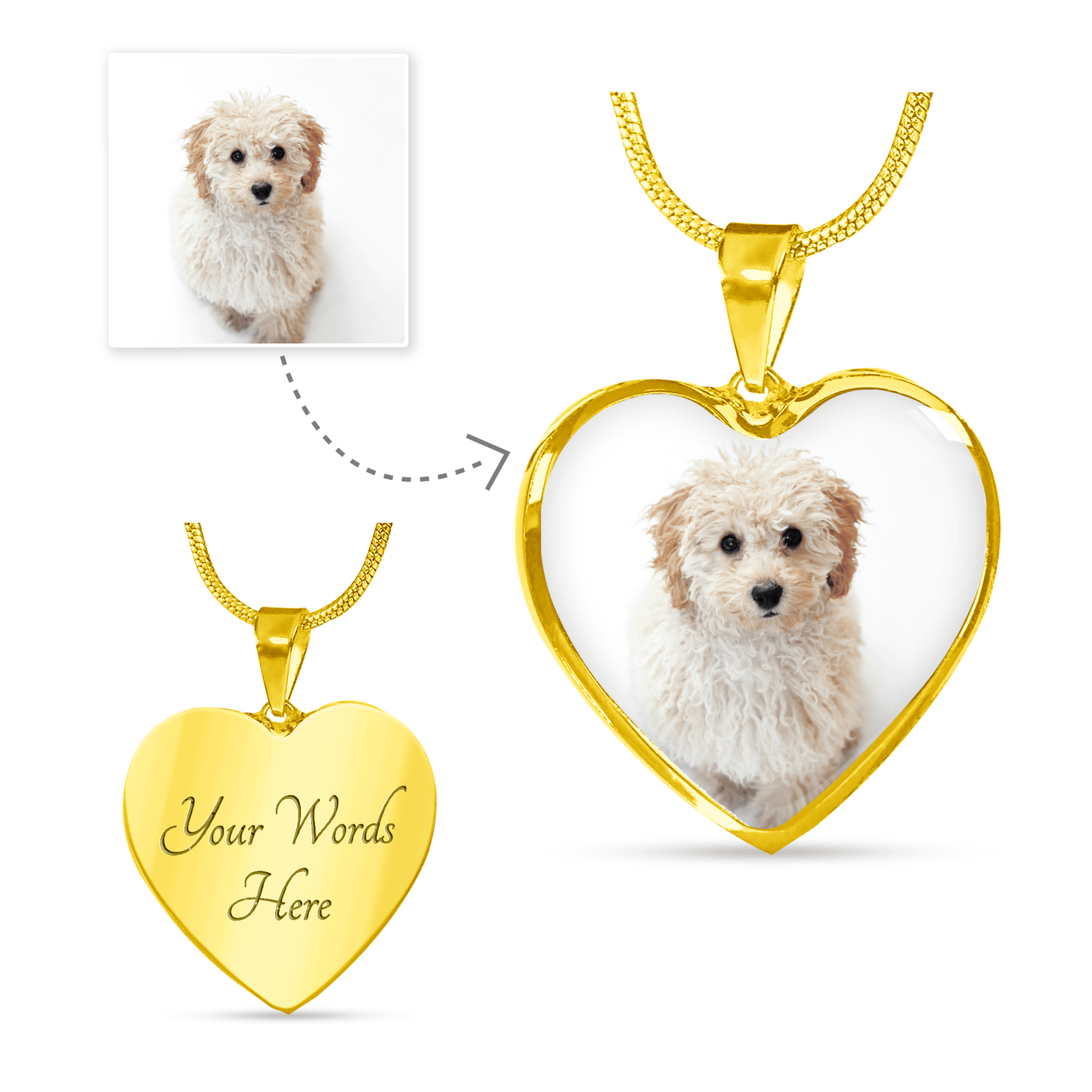 Personalized Photo & Message Heart Pendant