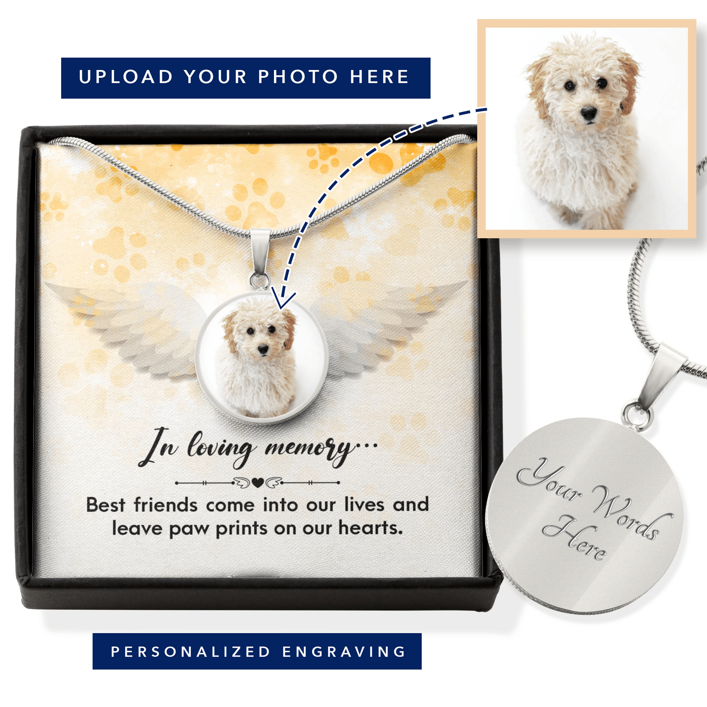 Custom Photo Circle Necklace - In Loving Memory