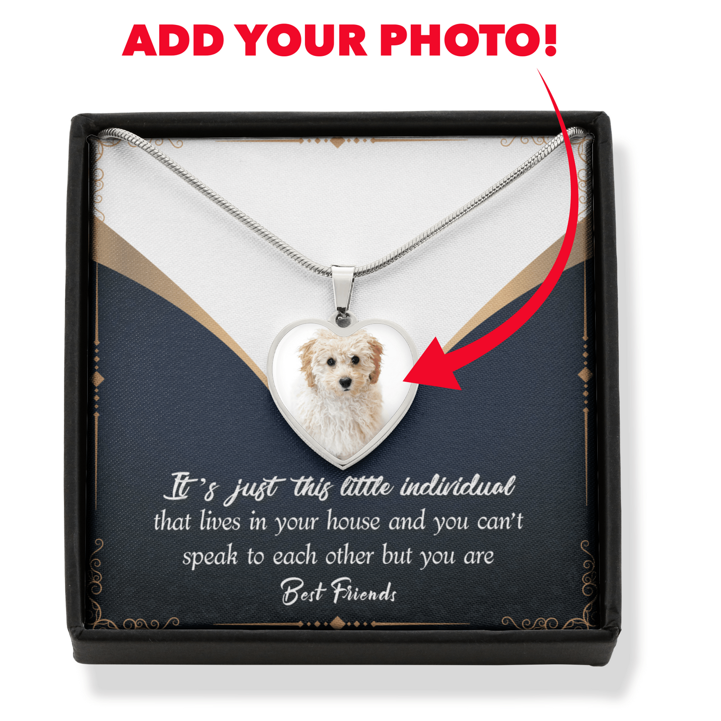 Custom Photo Heart Necklace - Best Friends