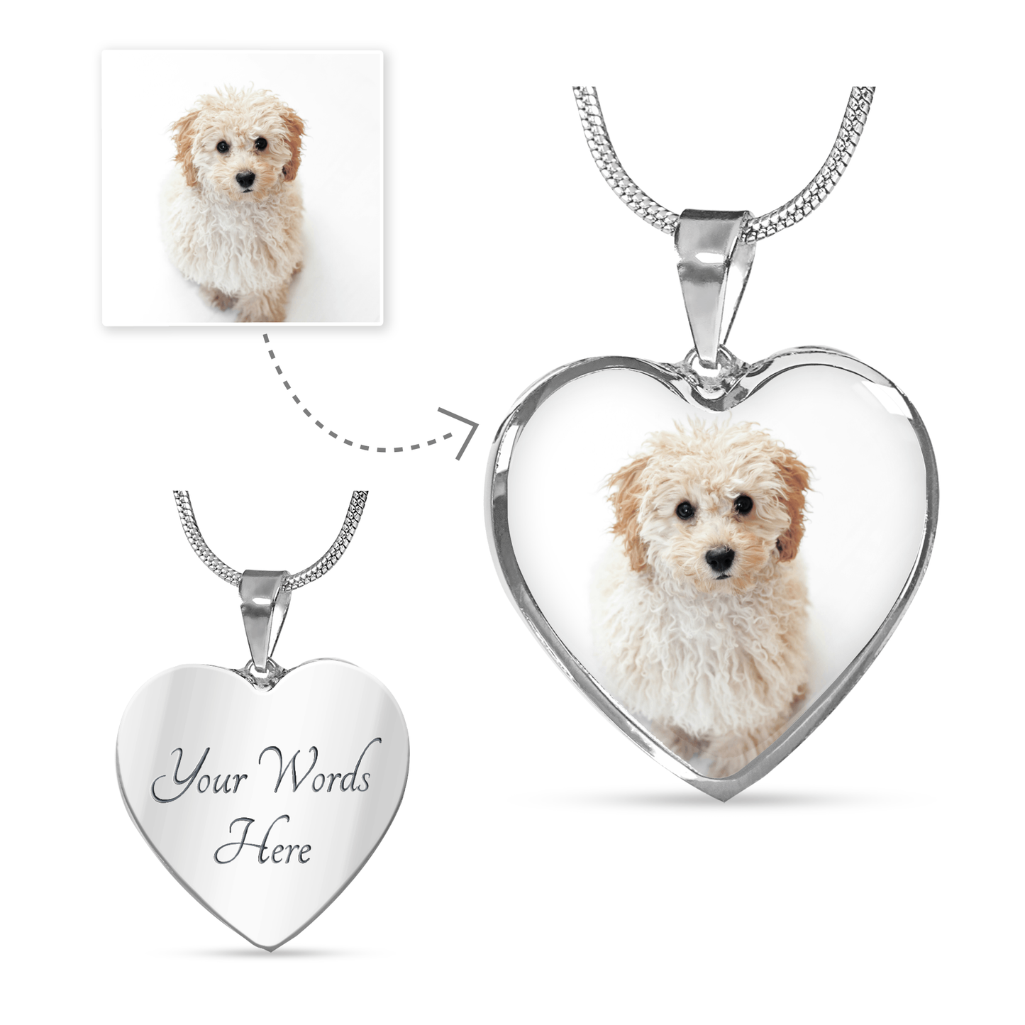 Personalized Photo & Message Heart Pendant